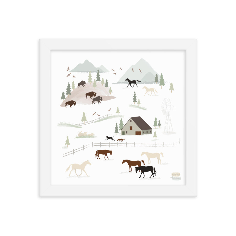 HORSE RANCH - Framed poster