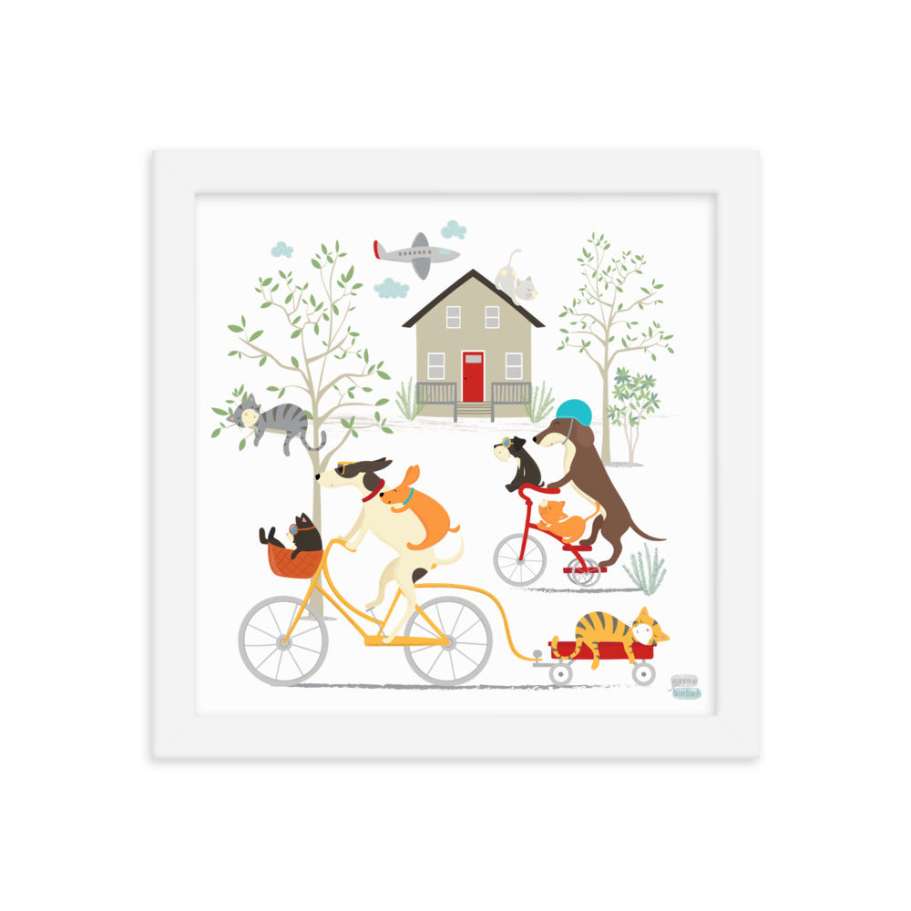 BIKING VILLAGE - Framed poster